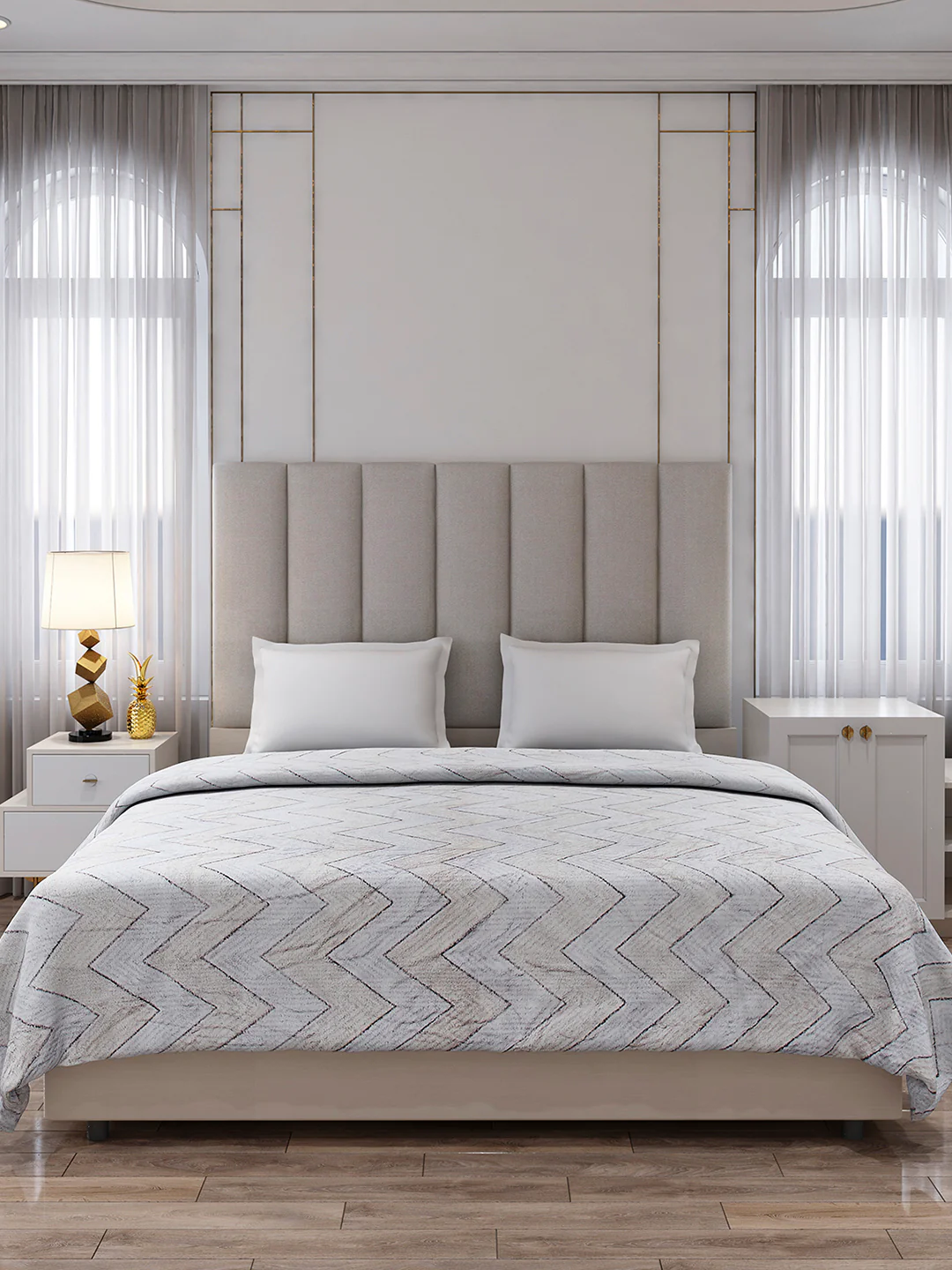 Printed Double Bed 300 GSM Blanket for AC Room - (Matrix) - Image 3