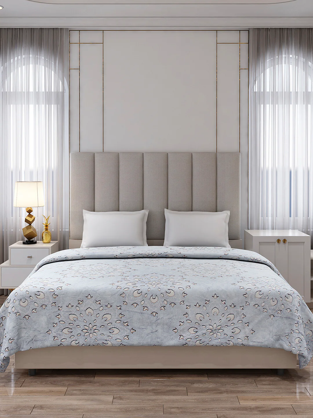 Printed Double Bed 300 GSM Blanket for AC Room - (Matrix) - Image 3