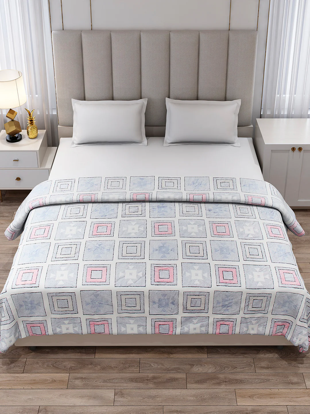 Printed Double Bed 300 GSM Blanket for AC Room - (Matrix) - Image 2