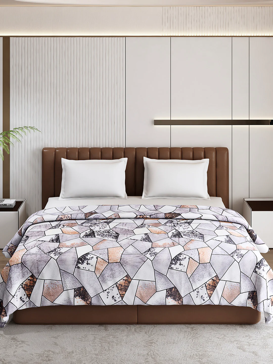 Printed Double Bed 300 GSM Blanket for AC Room - (Tulip) - Image 3