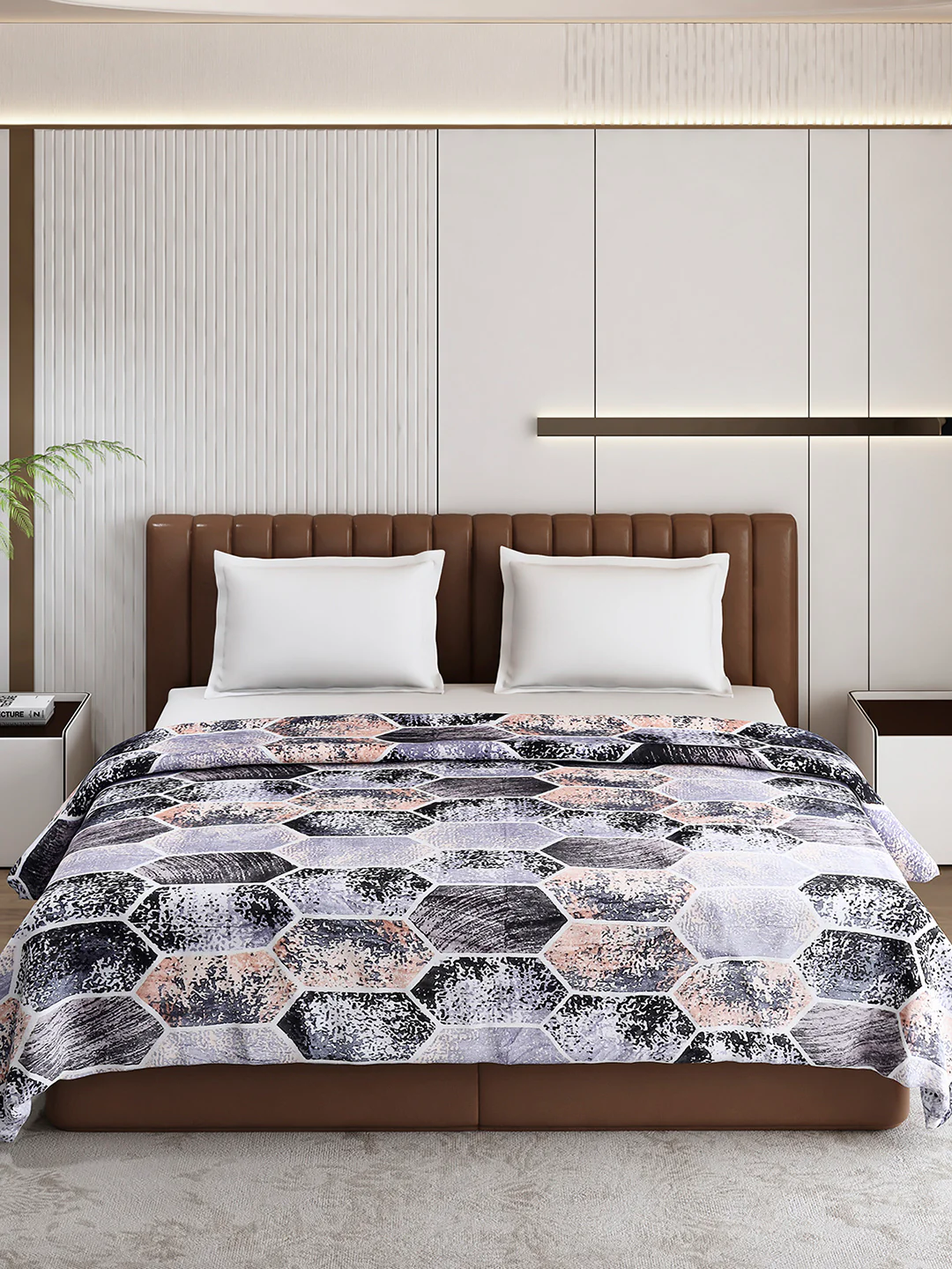 Printed Double Bed 300 GSM Blanket for AC Room - (Tulip) - Image 3