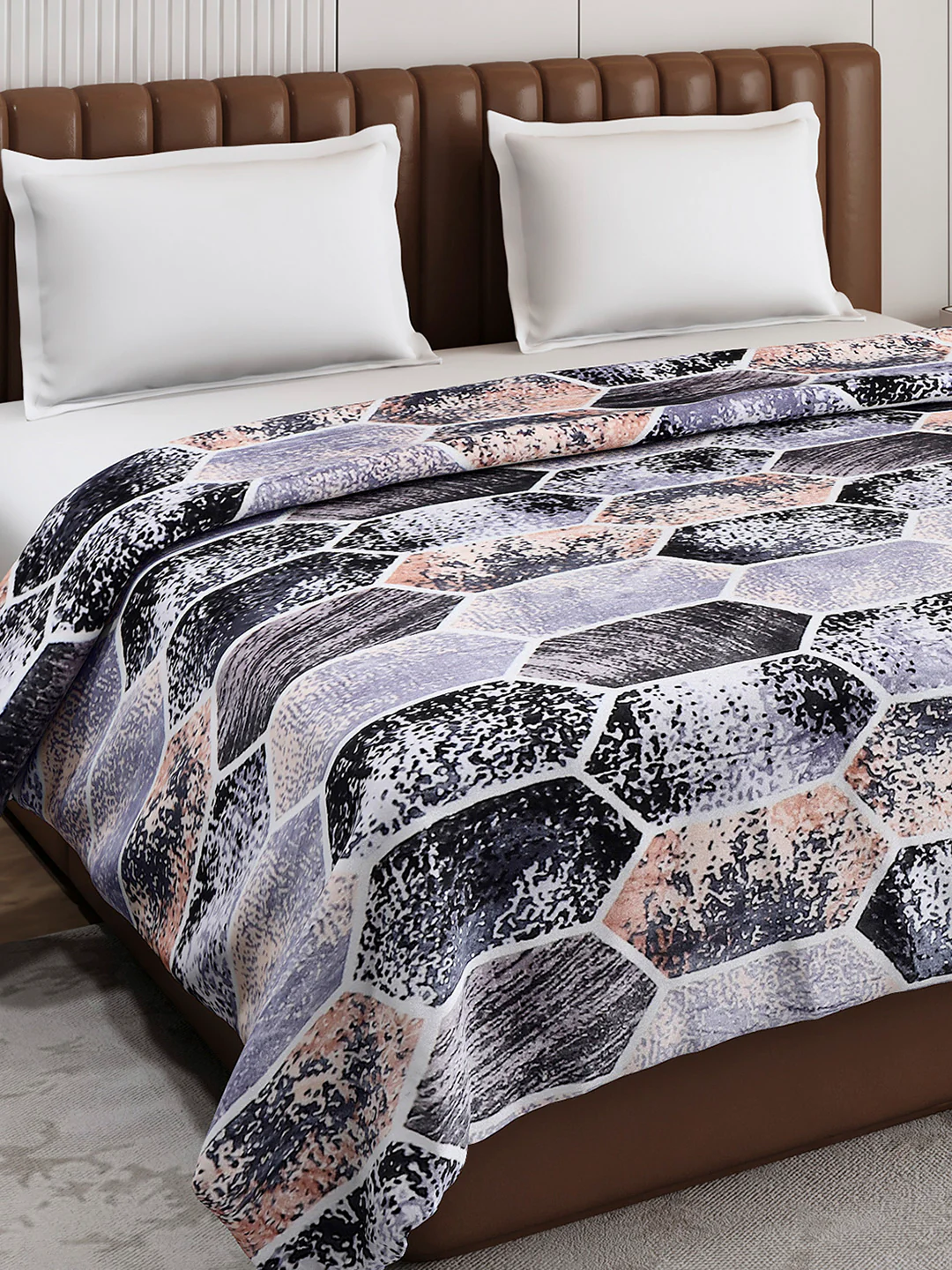 Printed Double Bed 300 GSM Blanket for AC Room - (Tulip) - Image 4