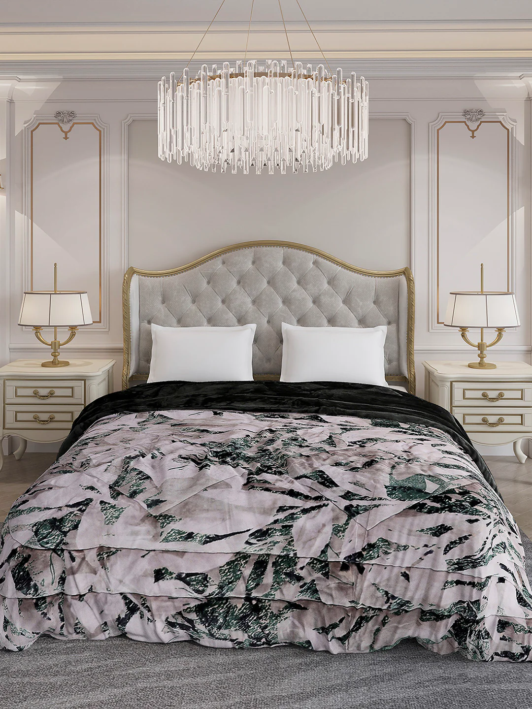 Printed Double Bed 300 GSM Comforter for Mild Winter (Wisdom Gold), Weight 900 gm - Image 2