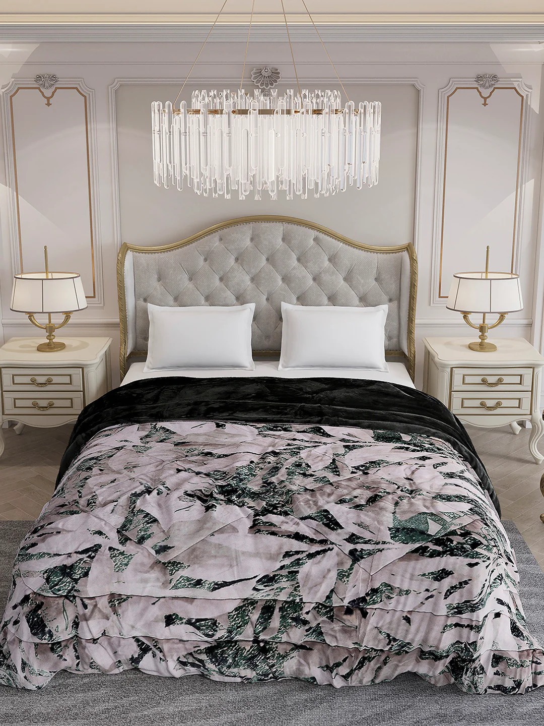 Printed Double Bed 300 GSM Comforter for Mild Winter (Wisdom Gold), Weight 900 gm - Image 3