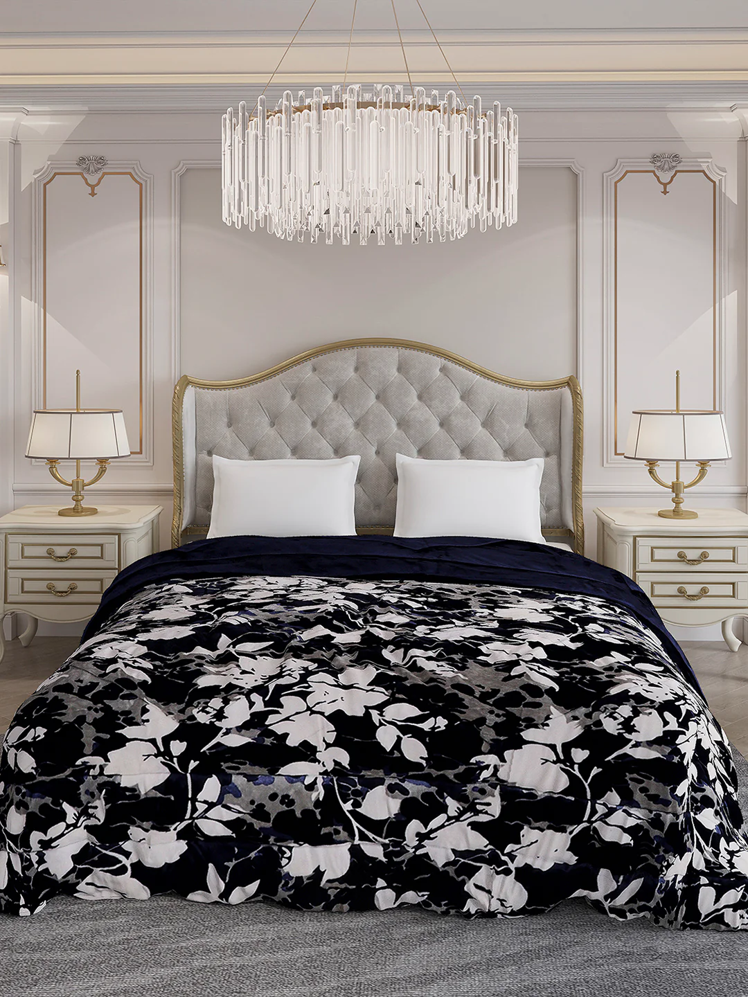 Printed Double Bed 300 GSM Comforter for Mild Winter (Wisdom Gold), Weight 900 gm - Image 2