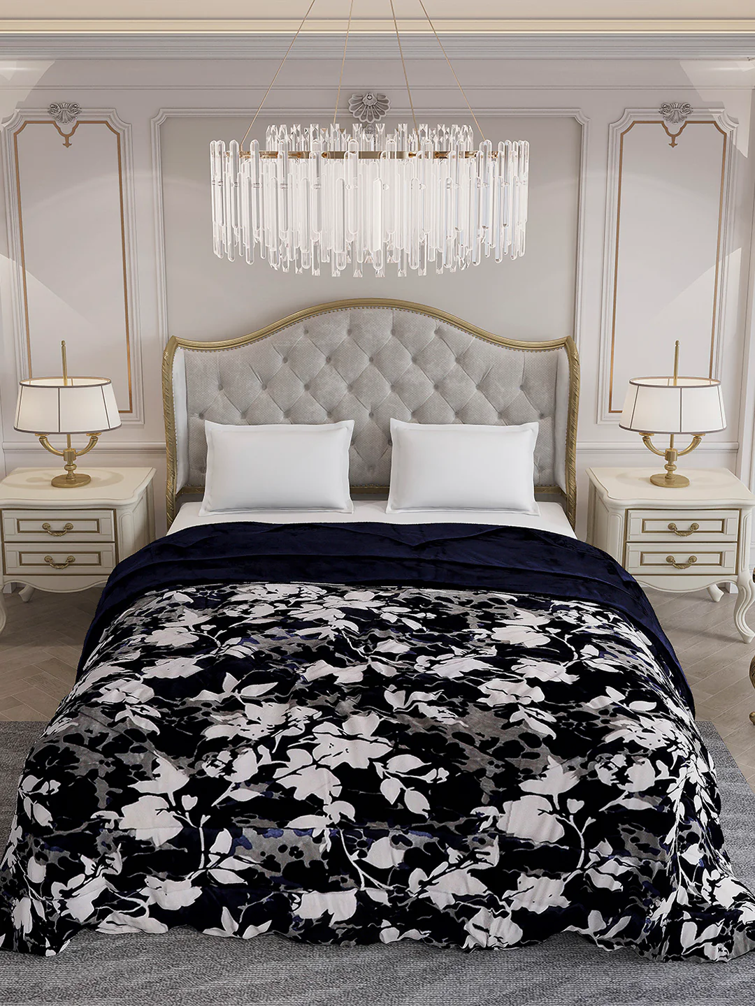 Printed Double Bed 300 GSM Comforter for Mild Winter (Wisdom Gold), Weight 900 gm - Image 3