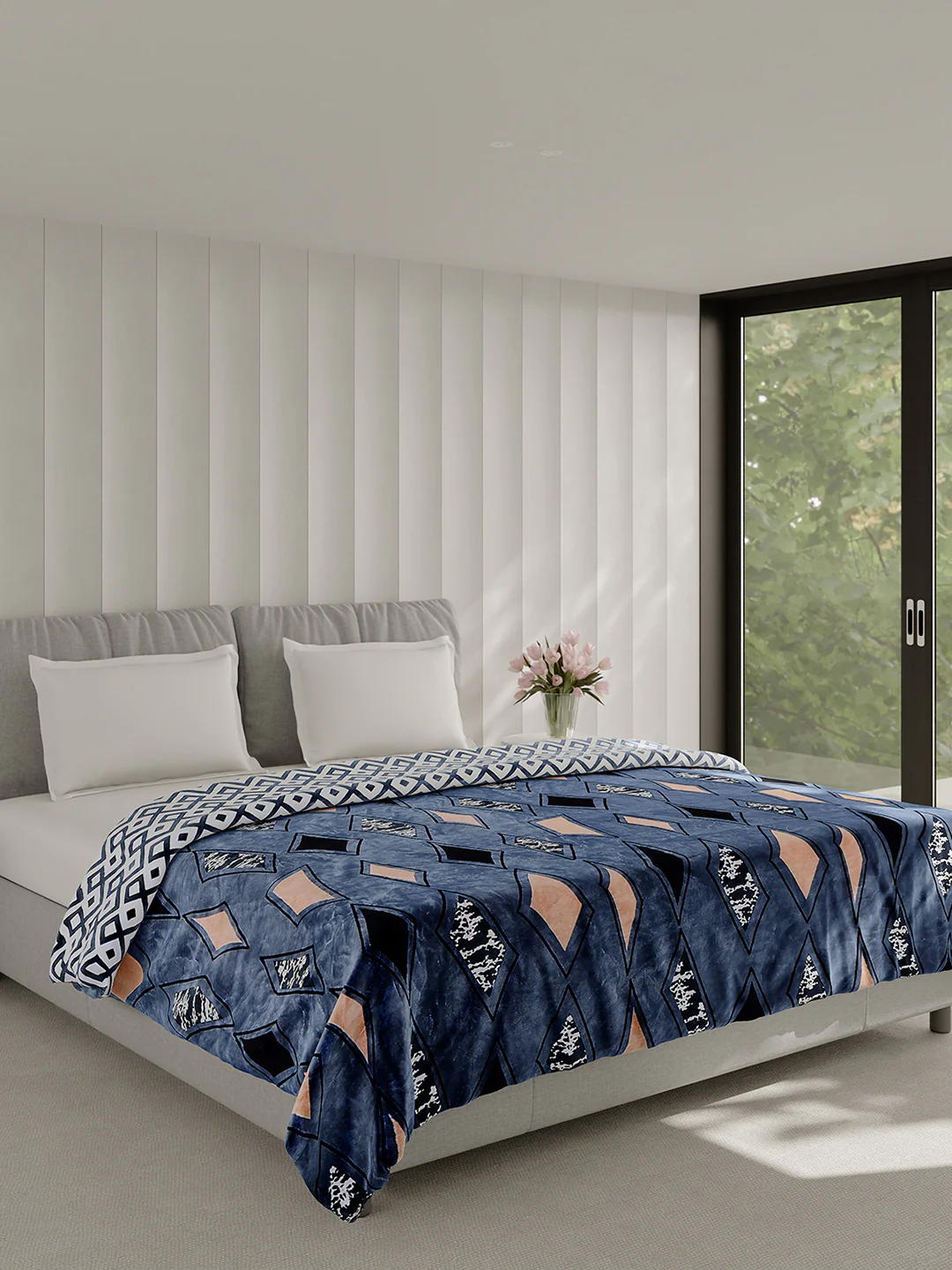 Printed Double Bed 350 GSM Blanket for AC Room - (Manhattan) - Image 4