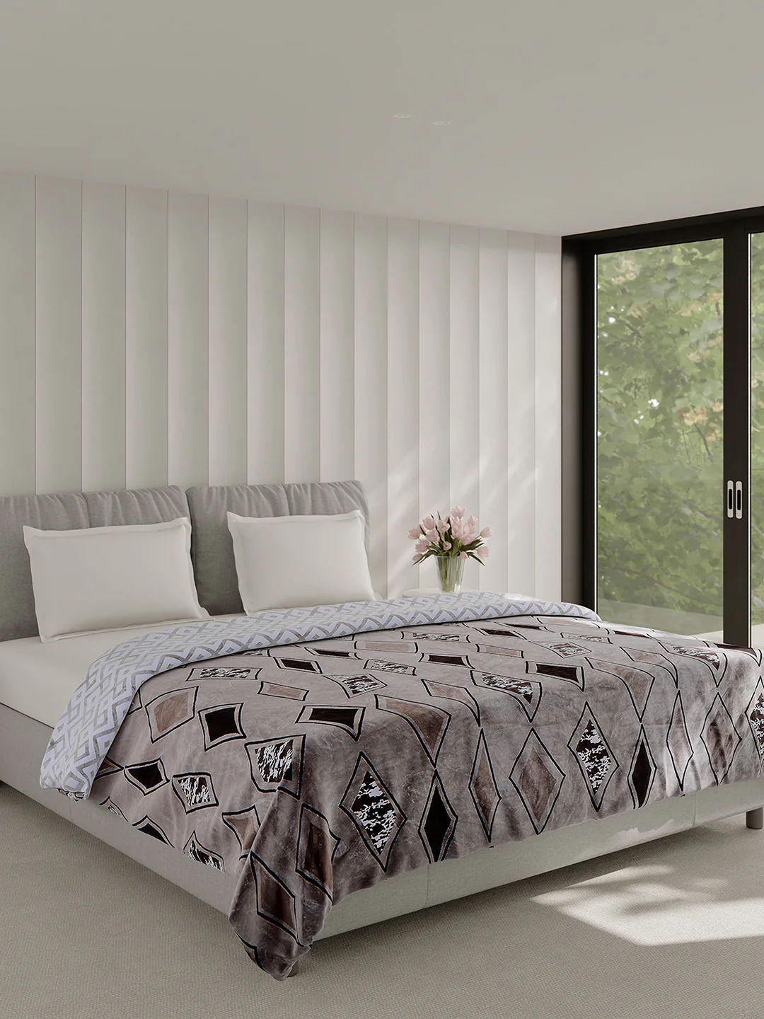 Printed Double Bed 350 GSM Blanket for AC Room - (Manhattan) - Image 4