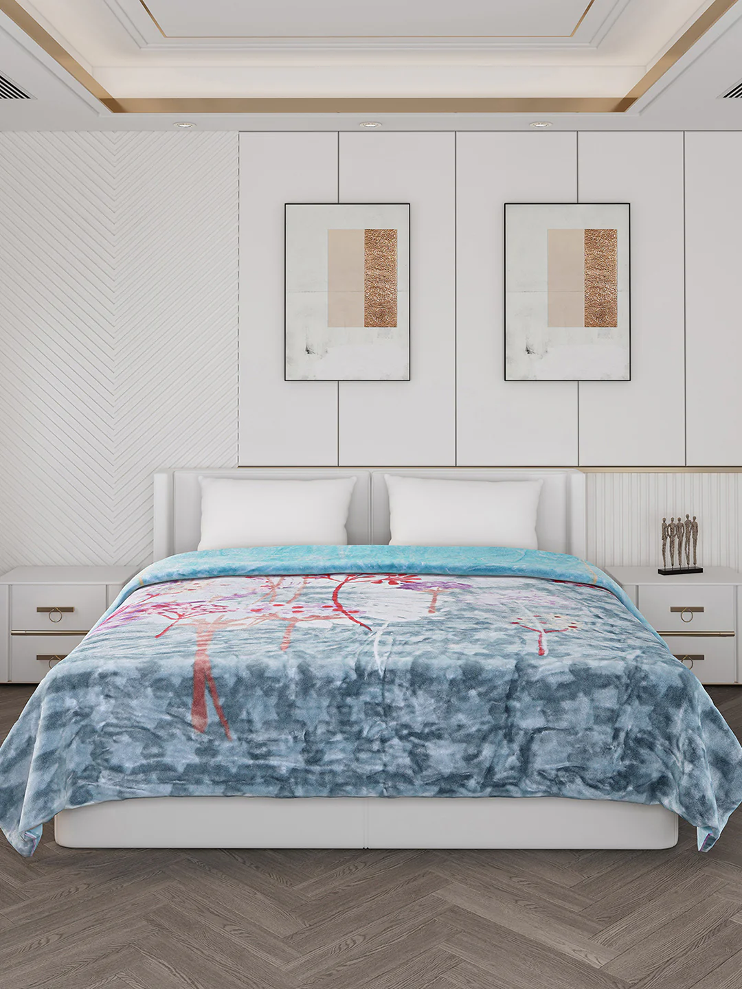 Printed Double Bed 550 GSM Blanket for Mild Winter -2 Ply (Weight 3 kg) - Image 2