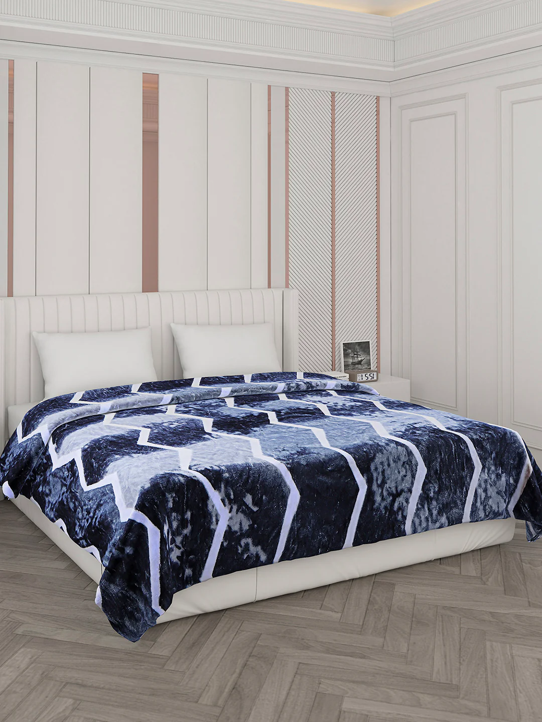 Printed Double Bed 596 GSM Blanket Samuel 2 Ply (Weight 3.15 kg) - Image 4
