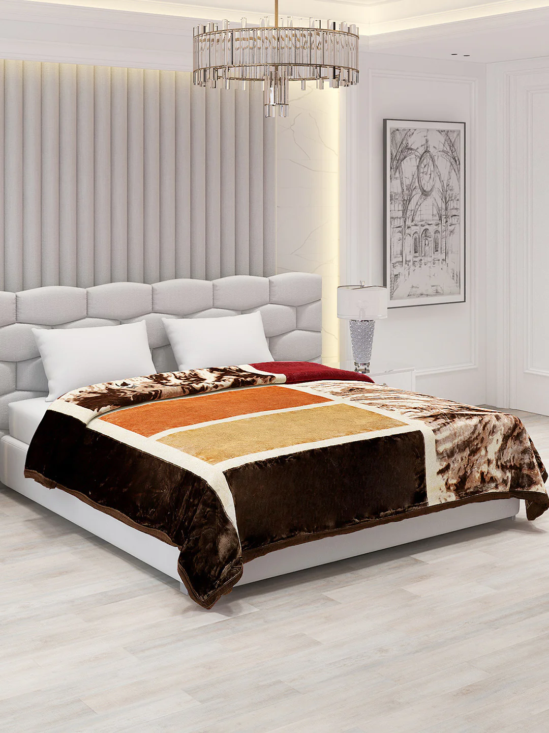 Printed Double Bed 795 GSM Blanket Austin 2 Ply (Weight 4.2 kg) - Image 4