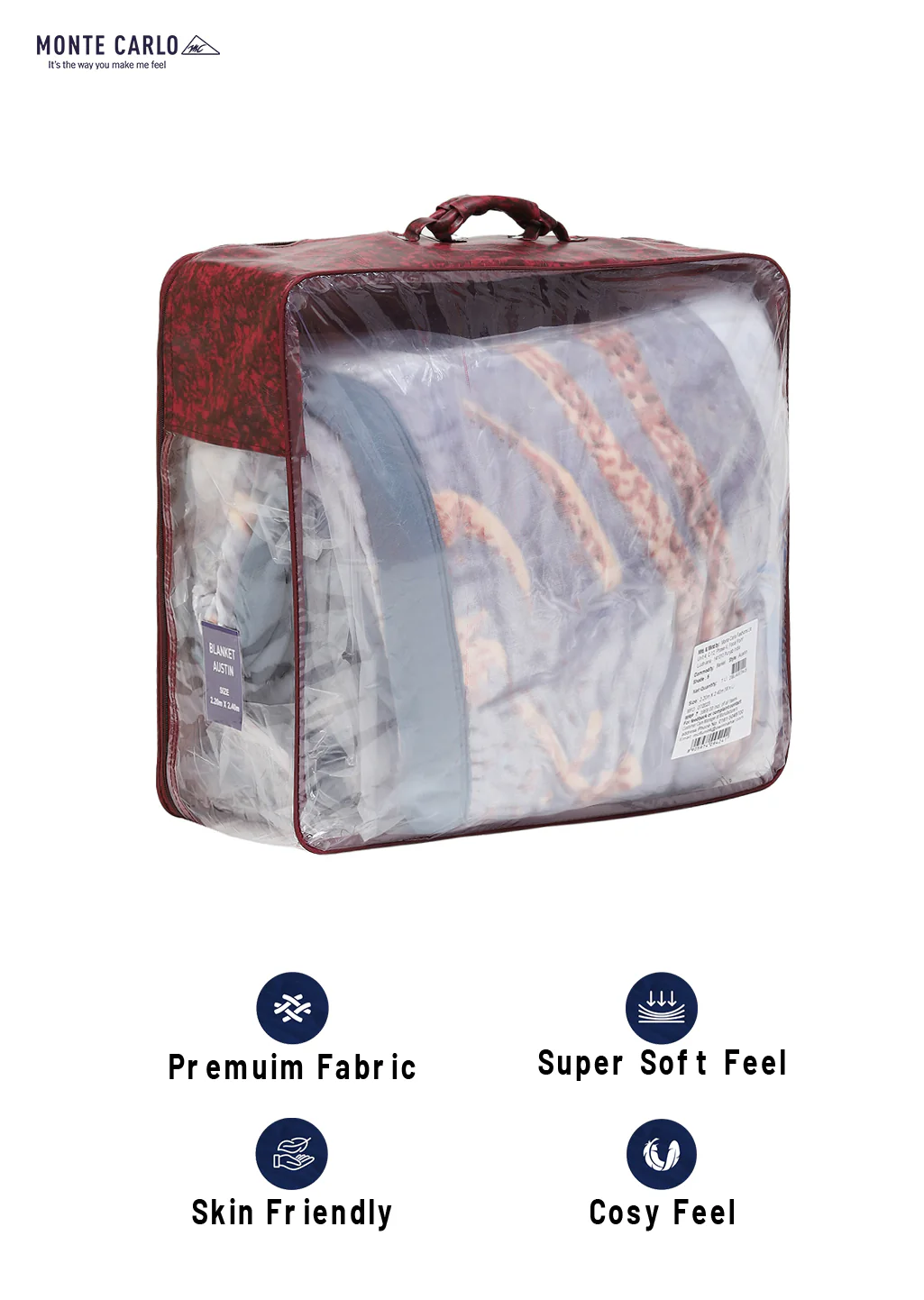 Printed Double Bed 795 GSM Blanket Austin 2 Ply (Weight 4.2 kg) - Image 8