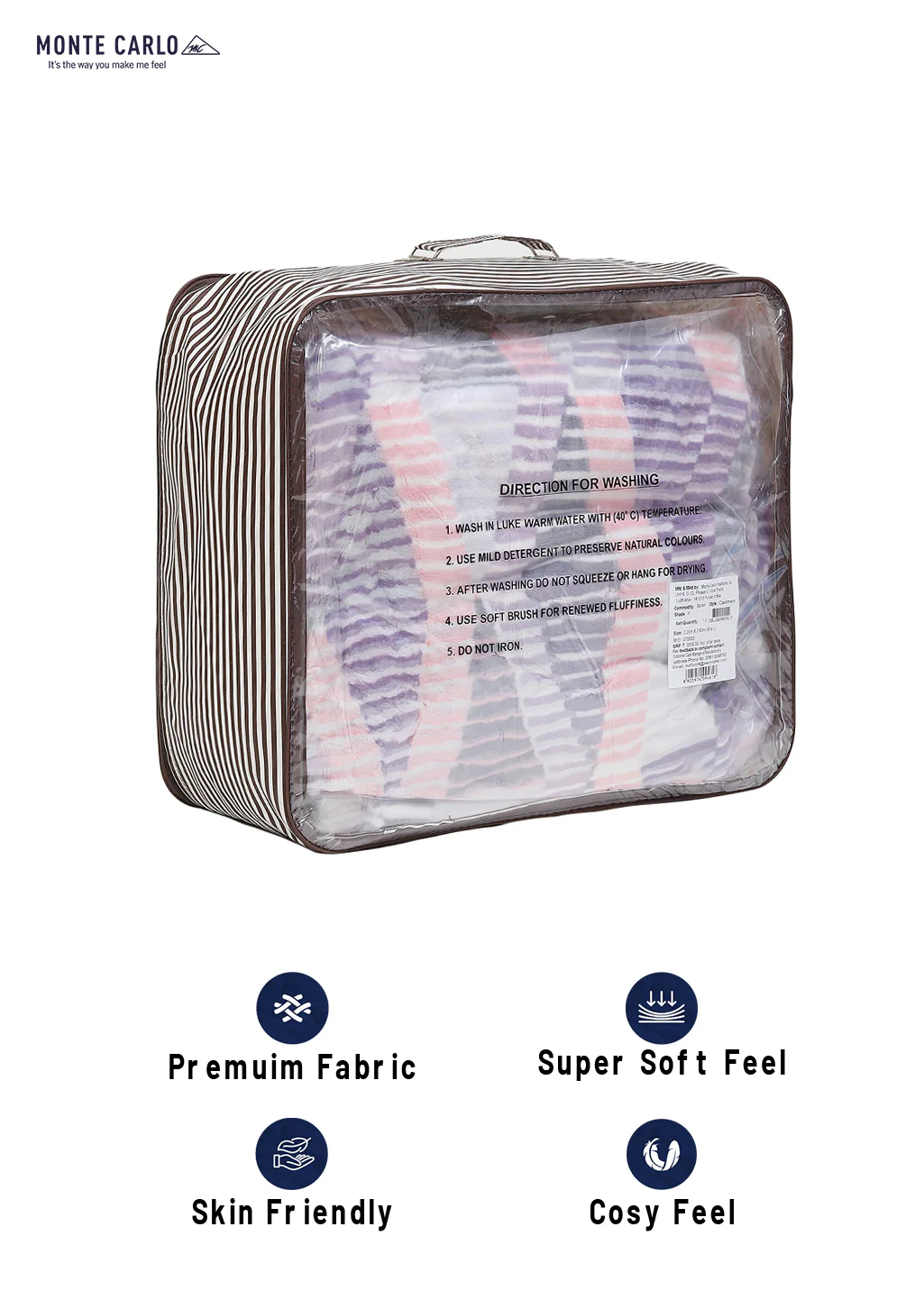 Printed Double Bed 795 GSM Blanket Cashmere 2 Ply (Weight 4.2 kg) - Image 8