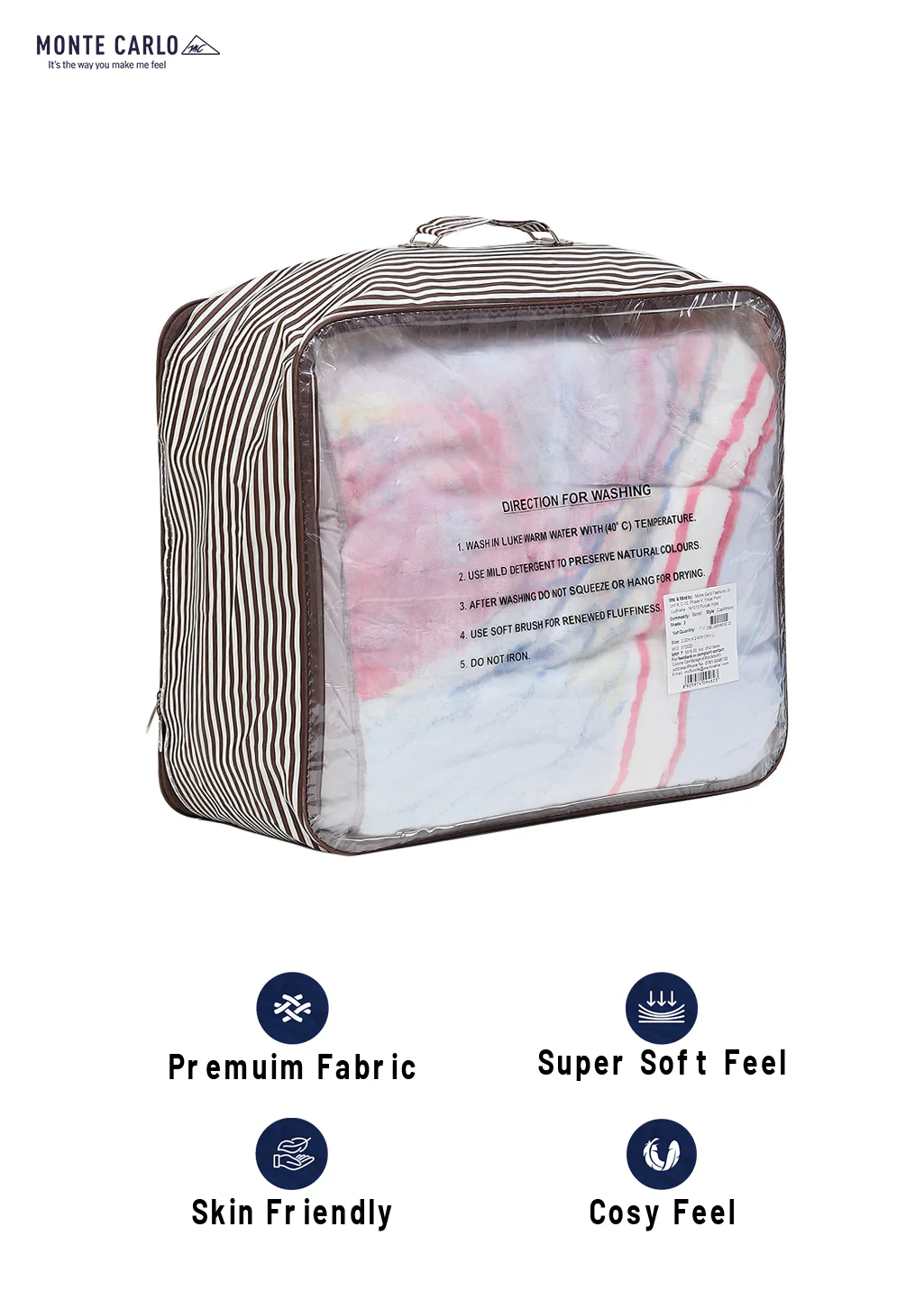 Printed Double Bed 795 GSM Blanket Cashmere 2 Ply (Weight 4.2 kg) - Image 8