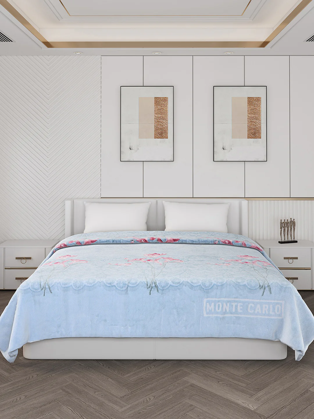 Printed Double Bed 795 GSM Blanket Cashmere 2 Ply (Weight 4.2 kg) - Image 3