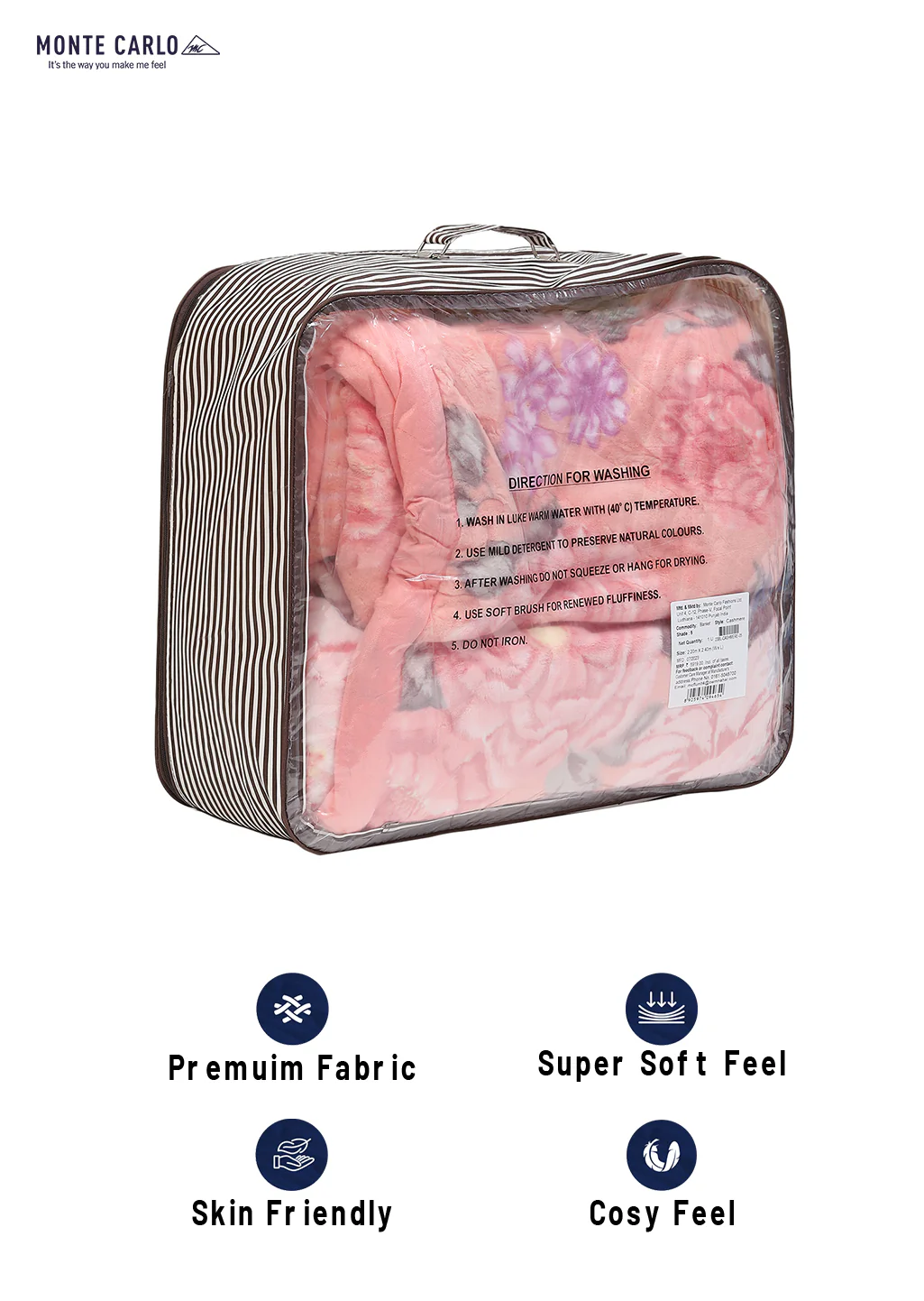 Printed Double Bed 795 GSM Blanket Cashmere 2 Ply (Weight 4.2 kg) - Image 8