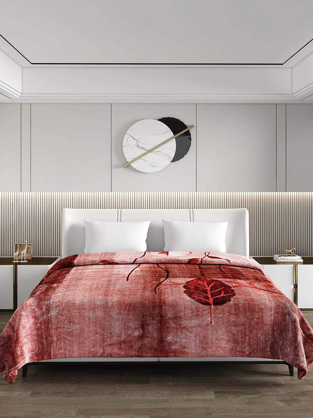 Printed Double Bed 795 GSM Blanket Scarlet 2 Ply (Weight 4.2 kg) - Image 2
