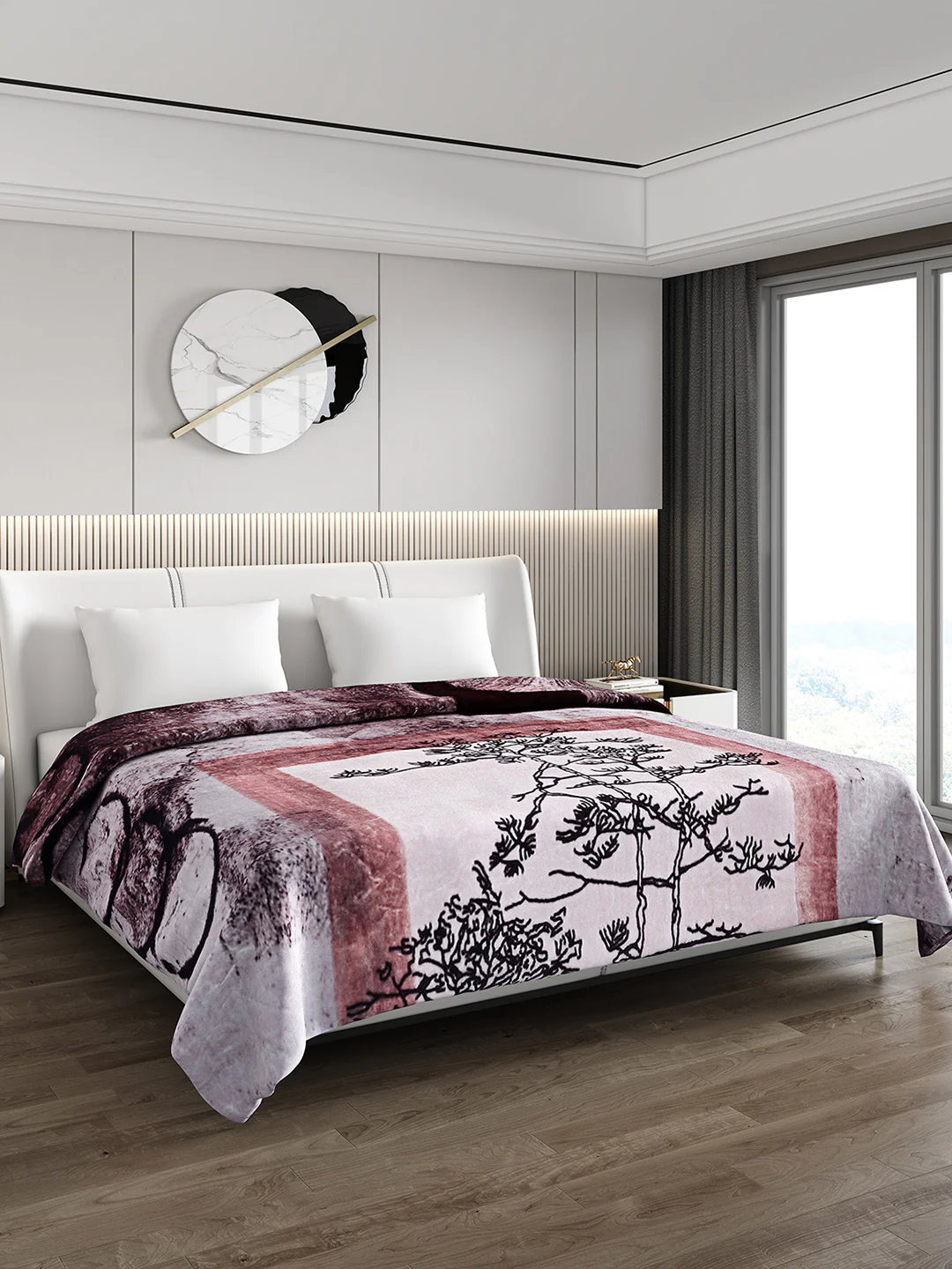 Printed Double Bed 795 GSM Blanket Scarlet 2 Ply (Weight 4.2 kg) - Image 4