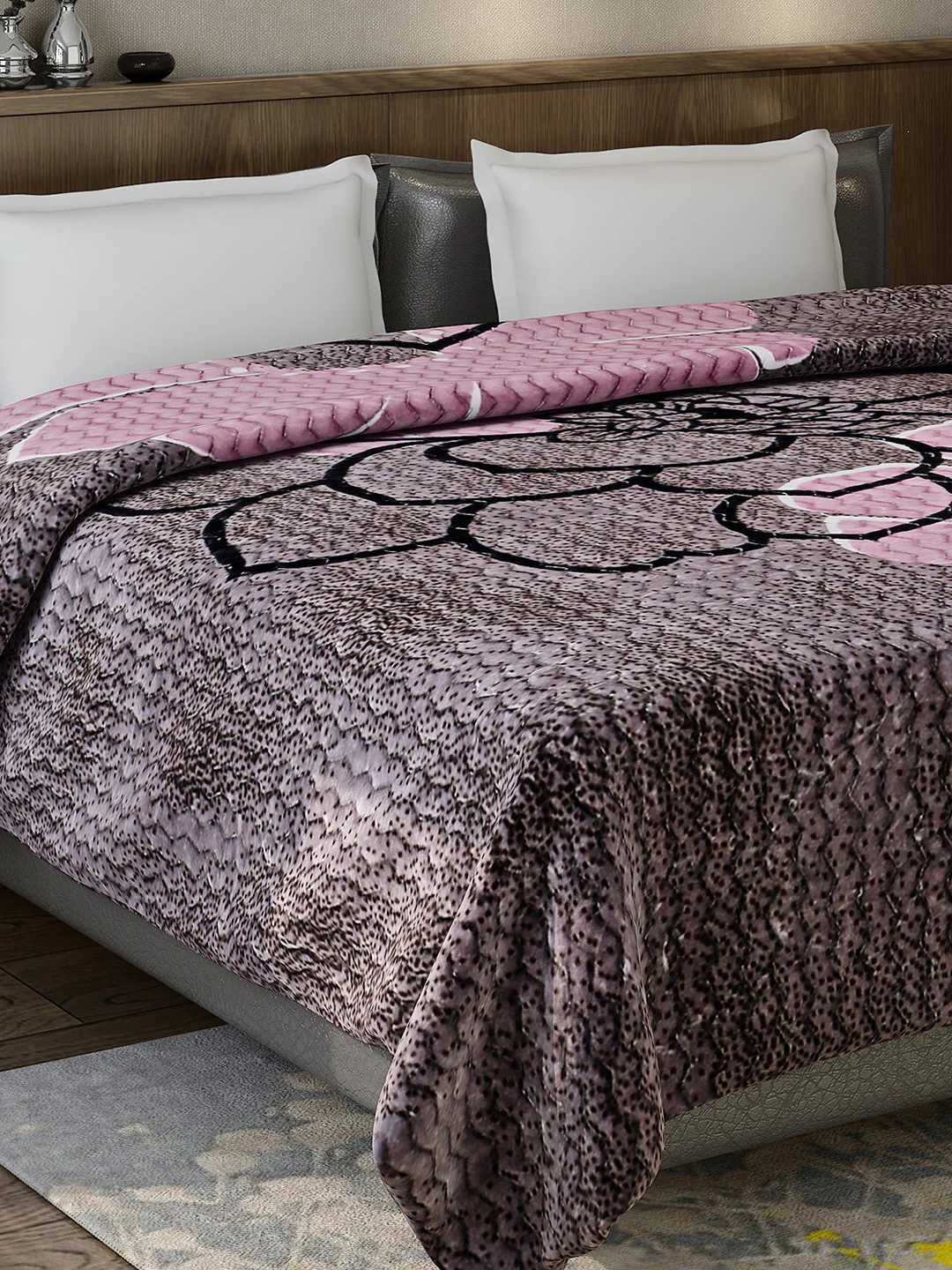 Printed Double Bed 795 GSM Blanket Waverly 2 Ply (Weight 4.2 kg)