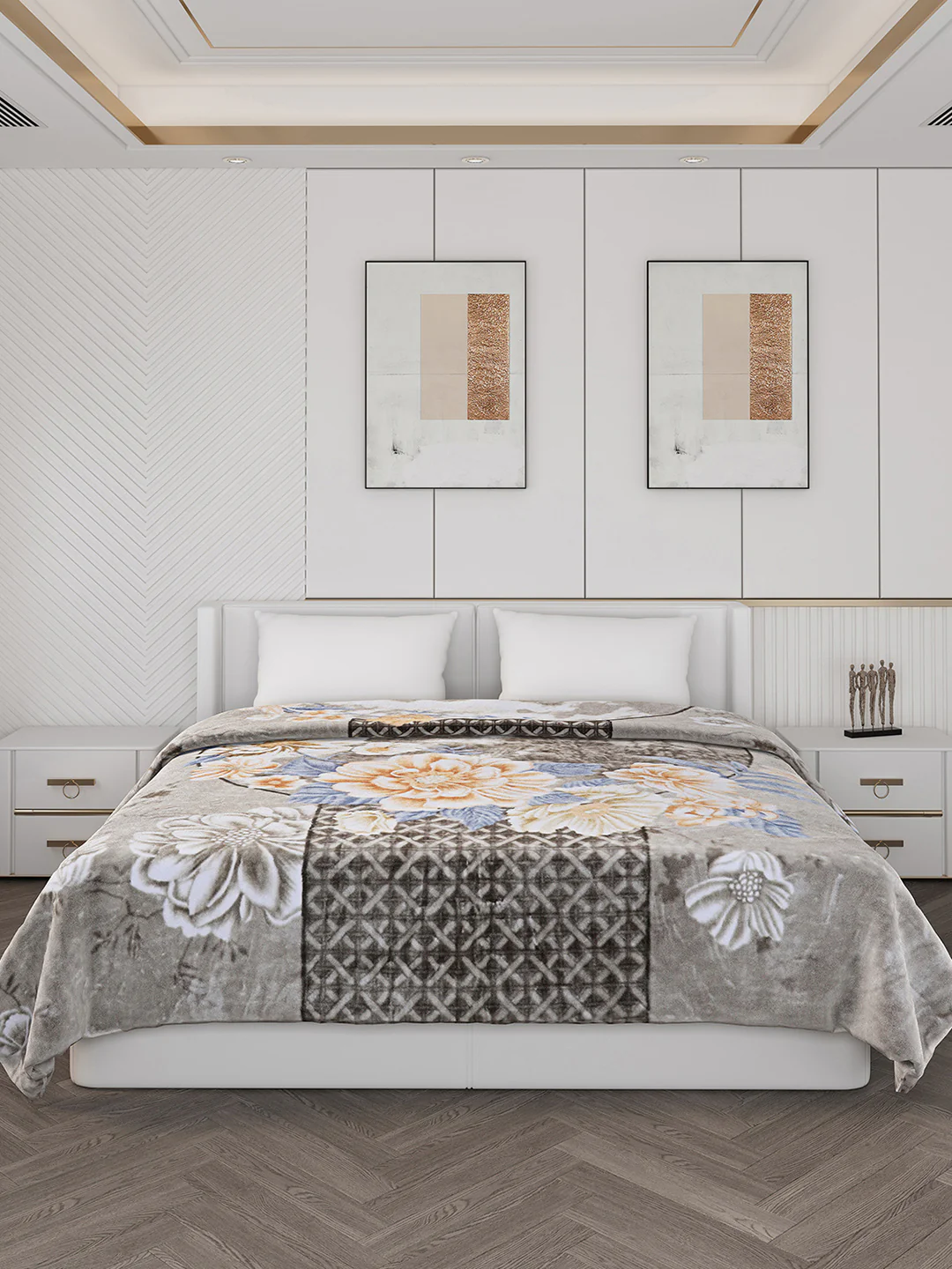 Printed Double Bed 900 GSM Blanket for Heavy Winter -1 Ply (Weight 4.9 kg) - Image 3