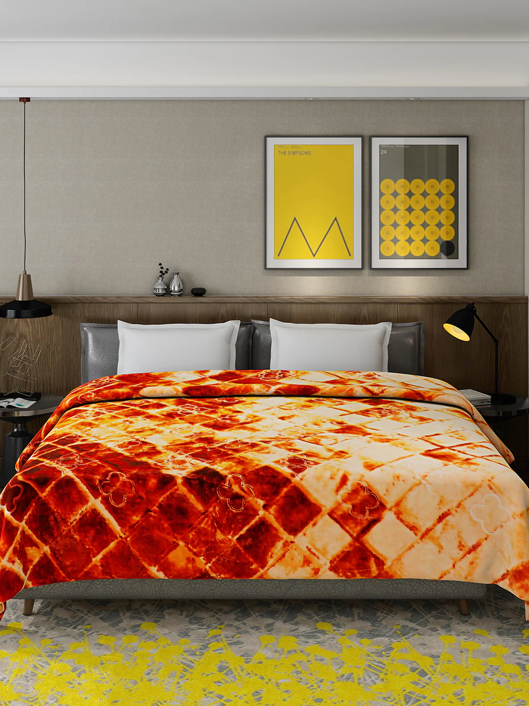 Printed Double Bed 909 GSM Blanket for Heavy Winter -2 Ply (Weight 4.8 kg) - Image 3