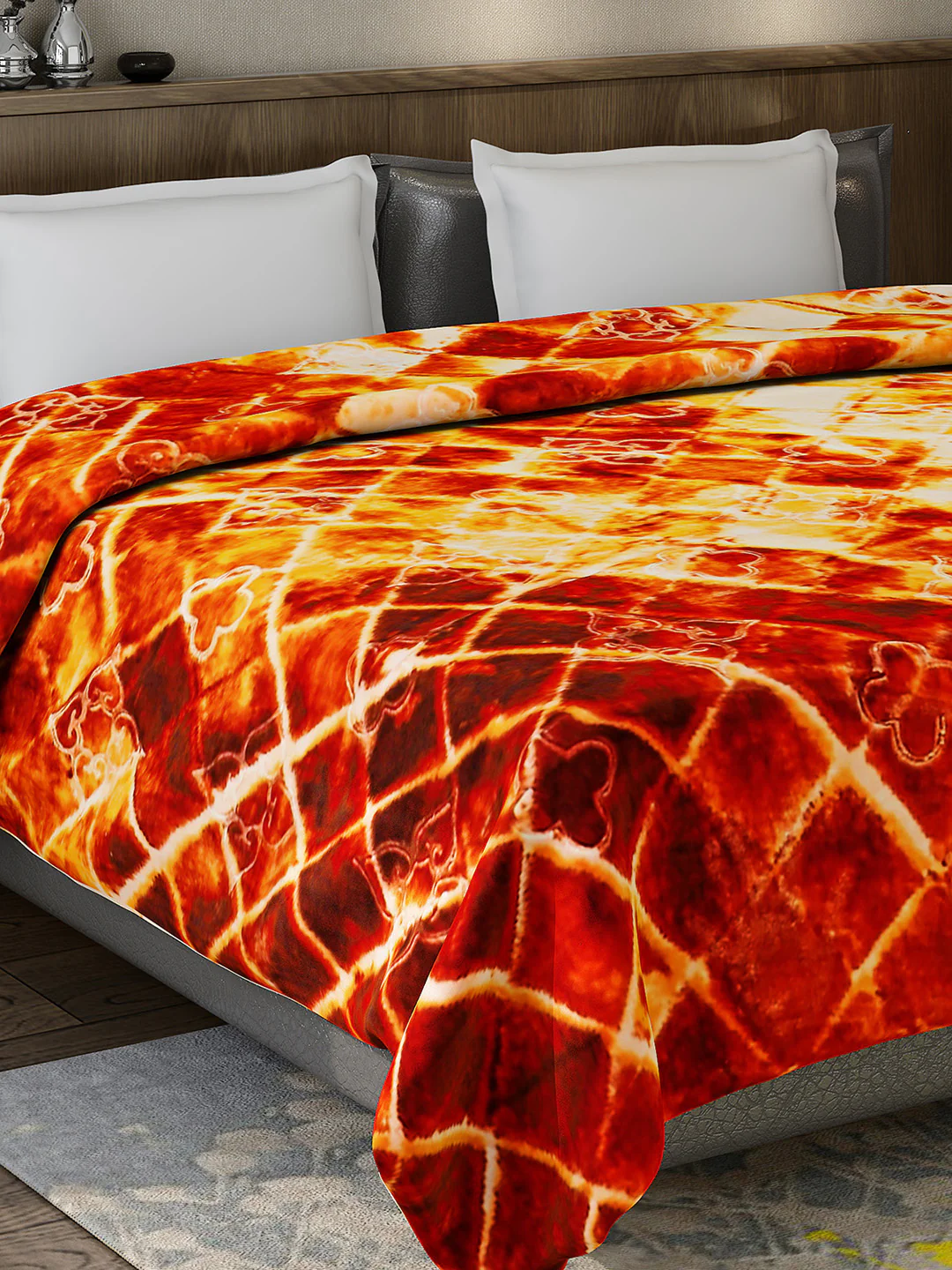 Printed Double Bed 909 GSM Blanket for Heavy Winter -2 Ply (Weight 4.8 kg) - Image 4