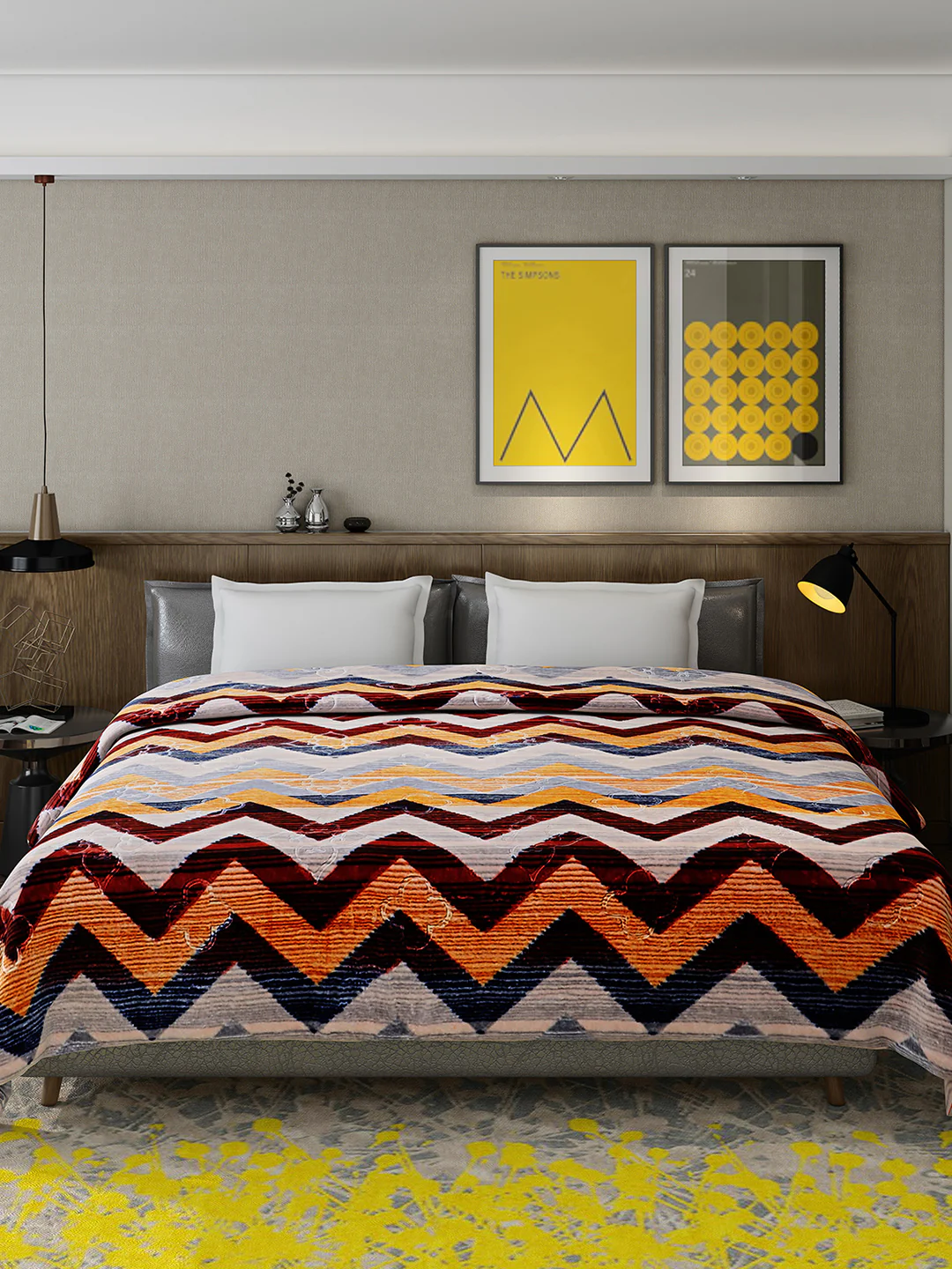 Printed Double Bed 909 GSM Blanket for Heavy Winter -2 Ply (Weight 4.8 kg) - Image 3