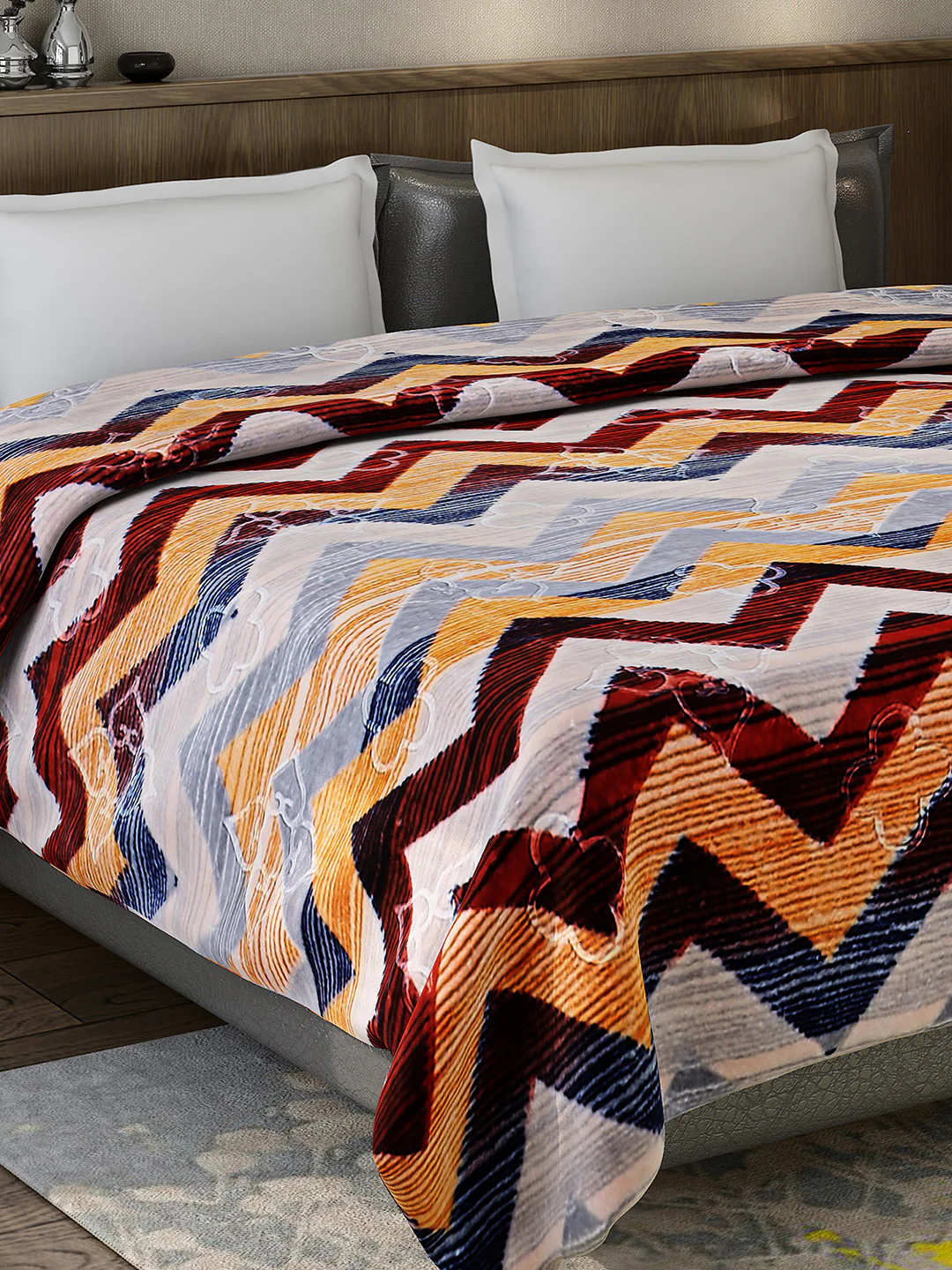 Printed Double Bed 909 GSM Blanket for Heavy Winter -2 Ply (Weight 4.8 kg) - Image 4