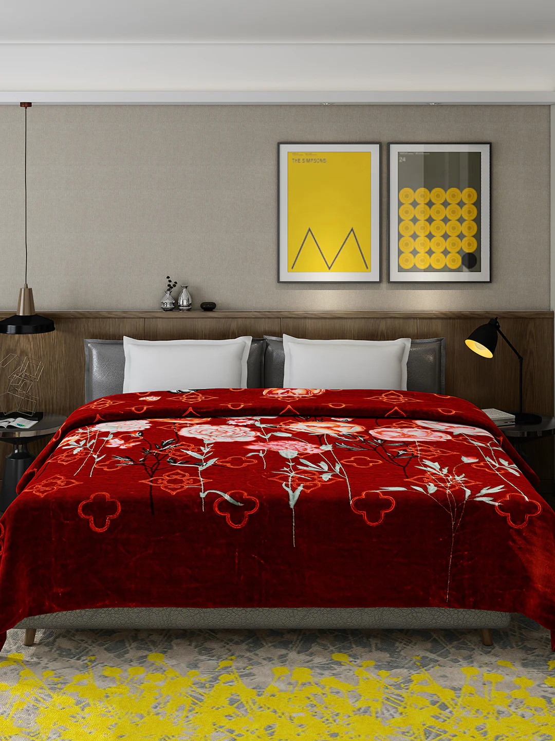Printed Double Bed 909 GSM Blanket for Heavy Winter -2 Ply (Weight 4.8 kg) - Image 3