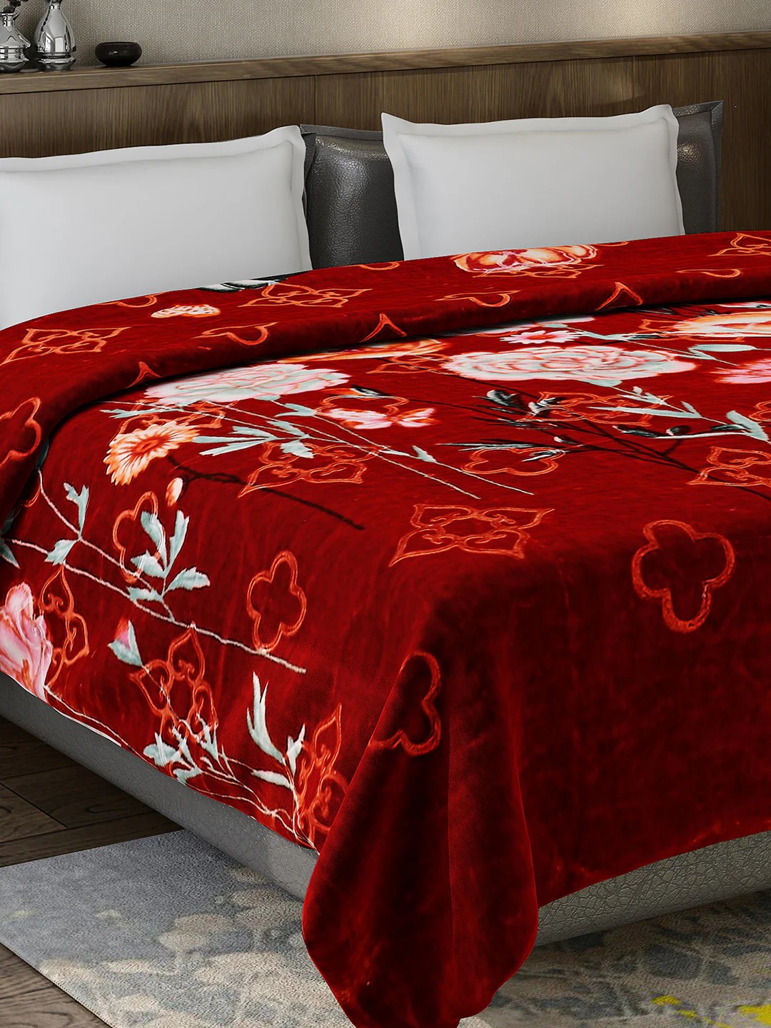 Printed Double Bed 909 GSM Blanket for Heavy Winter -2 Ply (Weight 4.8 kg) - Image 4