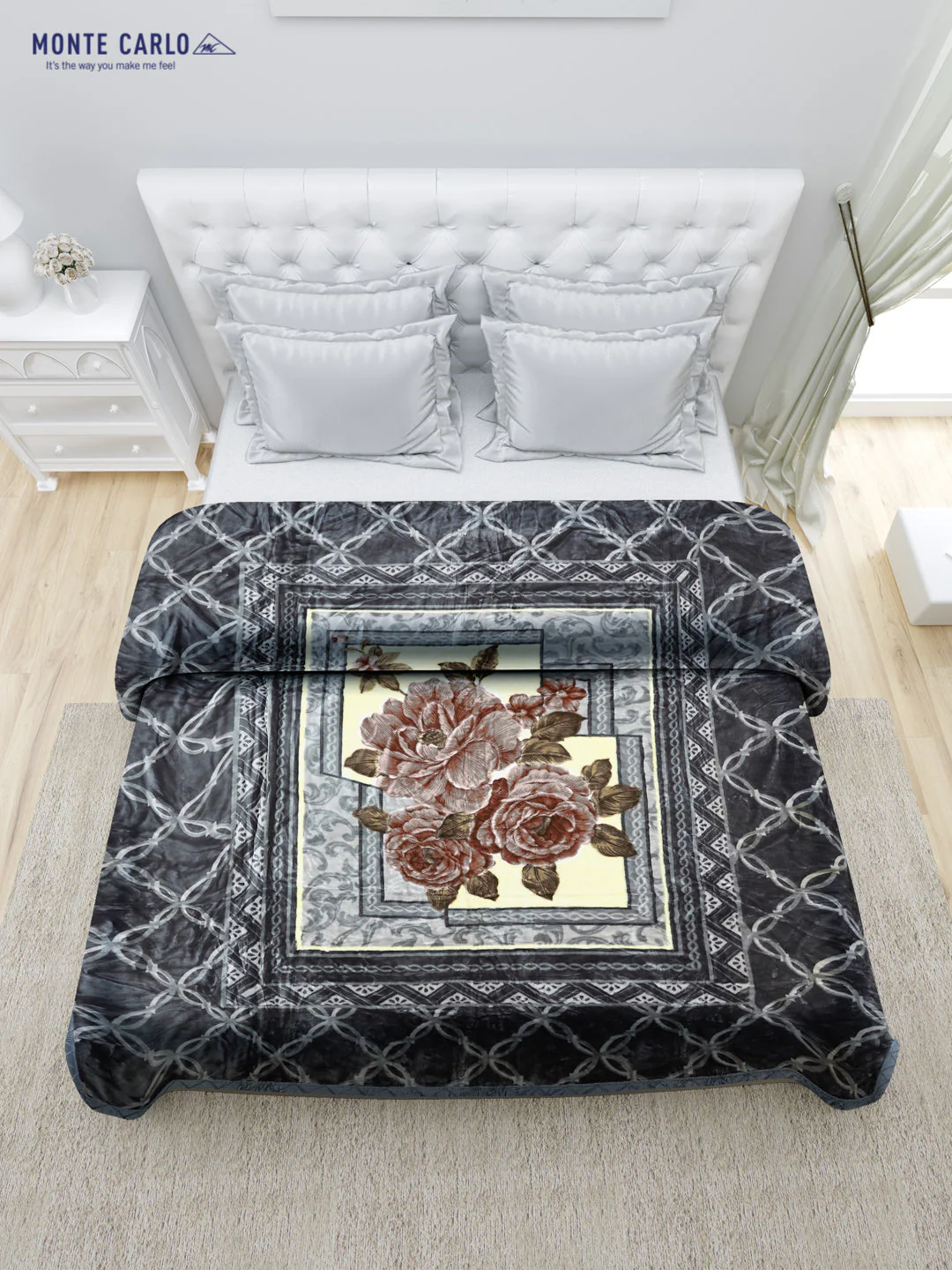 Printed Double Bed 947 GSM Blanket Angel Gold 1 Ply (Weight 5 kg) - Image 3