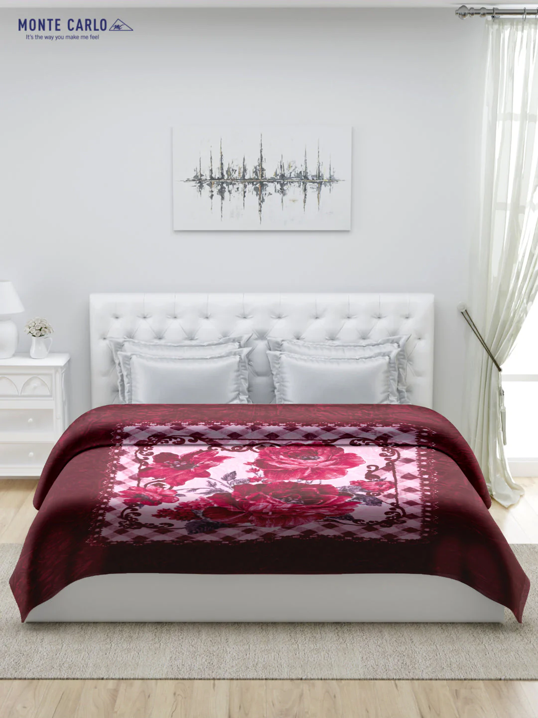 Printed Double Bed 947 GSM Blanket Angel Gold 1 Ply (Weight 5 kg) - Image 2