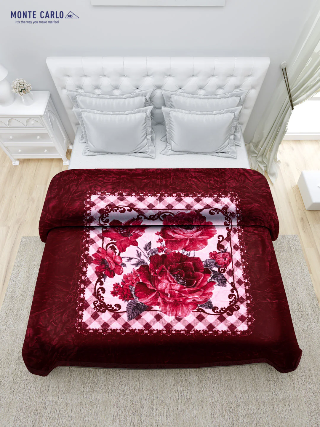 Printed Double Bed 947 GSM Blanket Angel Gold 1 Ply (Weight 5 kg) - Image 3