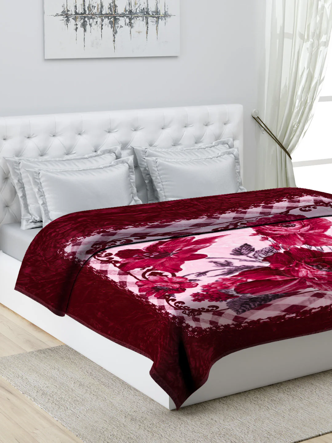 Printed Double Bed 947 GSM Blanket Angel Gold 1 Ply (Weight 5 kg) - Image 9