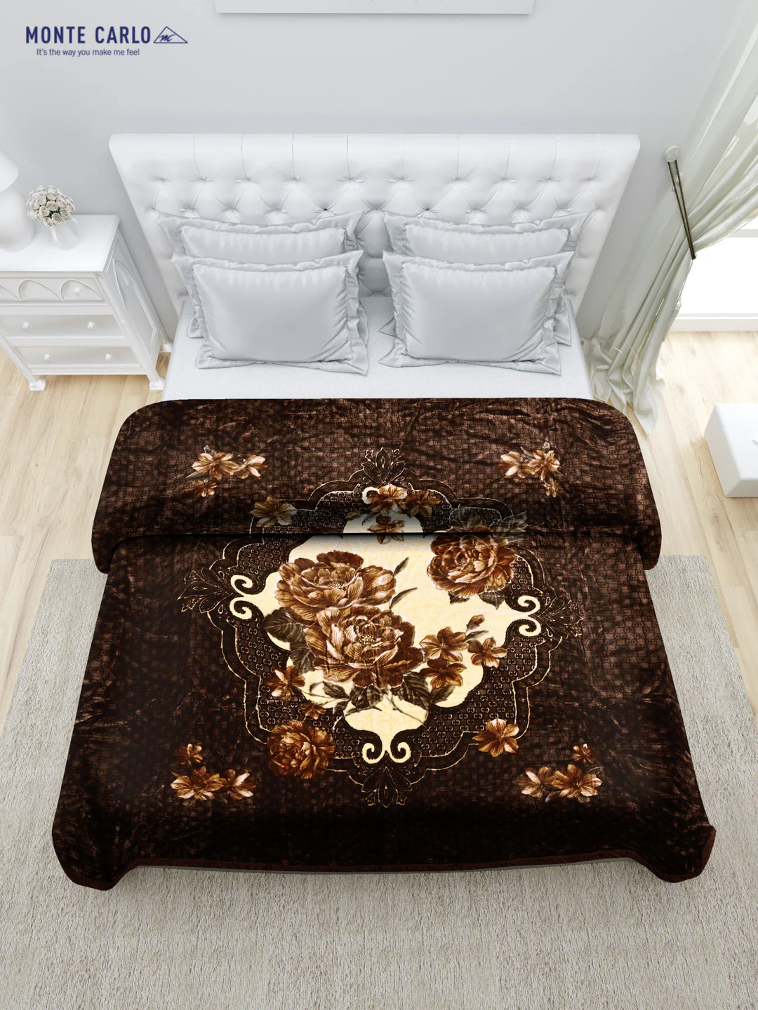 Printed Double Bed 947 GSM Blanket Angel Gold 1 Ply (Weight 5 kg) - Image 3