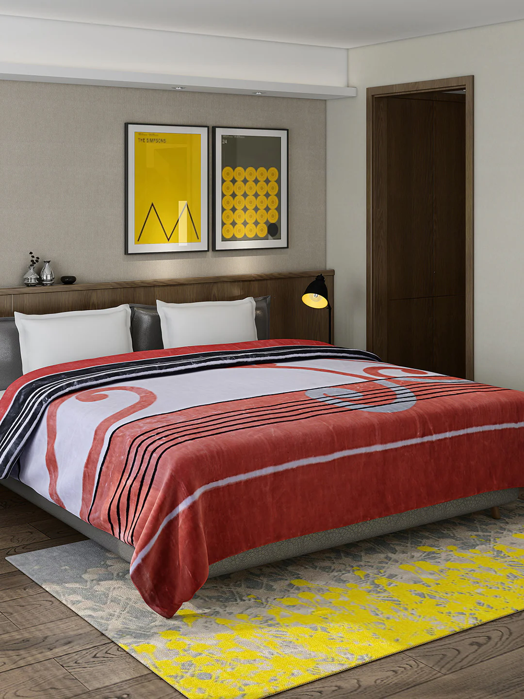 Printed Double Bed 947 GSM Blanket for Heavy Winter -1 Ply (Weight 5 kg)