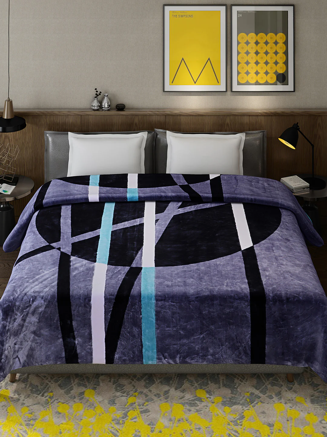 Printed Double Bed 950 GSM Blanket Angel Gold 1 Ply (Weight 5 kg) - Image 3