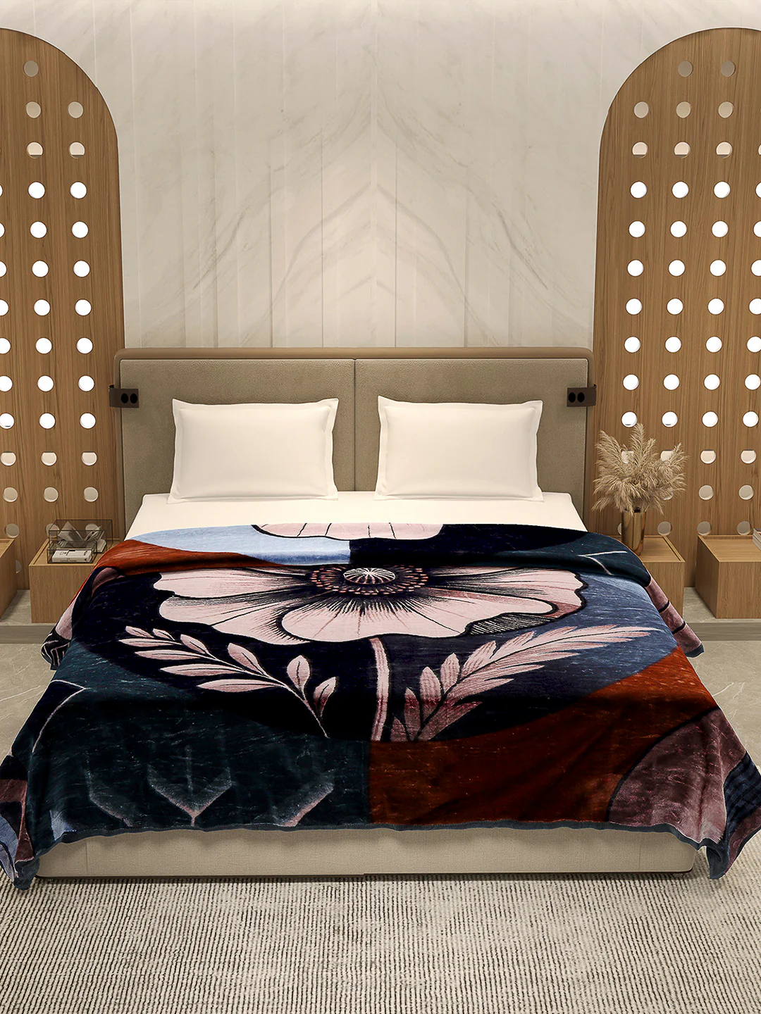 Printed Double Bed Blanket 1 Ply, 500 GSM, 2.4 kg (Regal) - Image 3