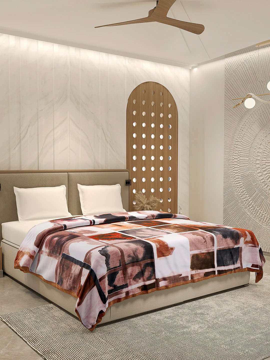 Printed Double Bed Blanket 1 Ply, 550 GSM, 2.9 kg (Roman) - Image 4