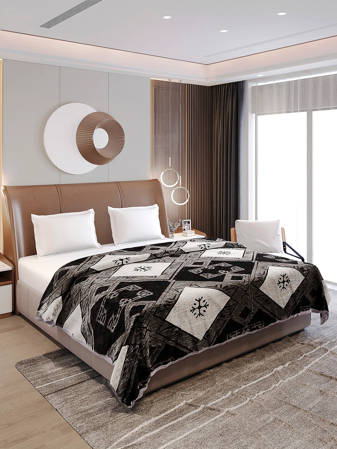 Printed Double Bed Blanket 1 Ply, 550 GSM, 2.9 kg (Roman) - Image 4