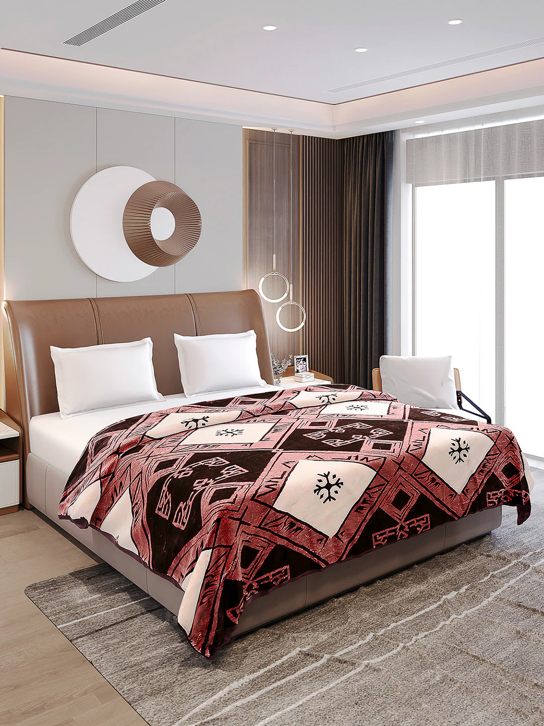 Printed Double Bed Blanket 1 Ply, 550 GSM, 2.9 kg (Roman) - Image 4