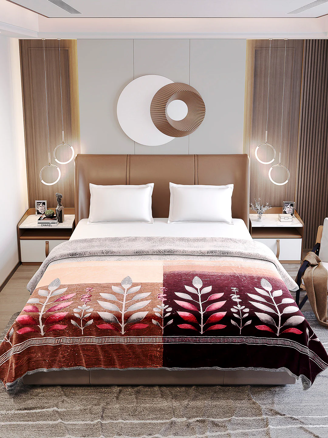 Printed Double Bed Blanket 1 Ply, 550 GSM, 2.9 kg (Roman) - Image 3
