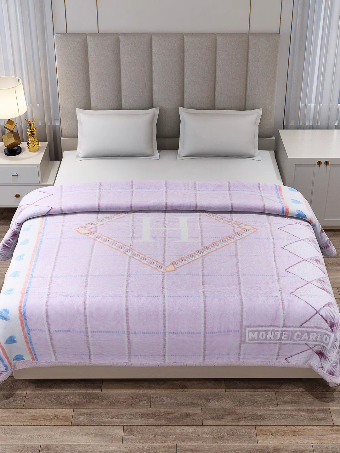 Printed Double Bed Reversible Blanket 2 Ply, 570 GSM, 3 kg (Royalgold Plus) - Image 3