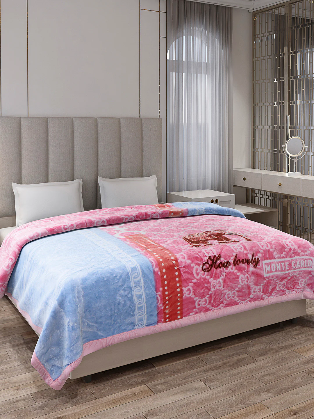 Printed Double Bed Reversible Blanket 2 Ply, 570 GSM, 3 kg (Royalgold Plus) - Image 4