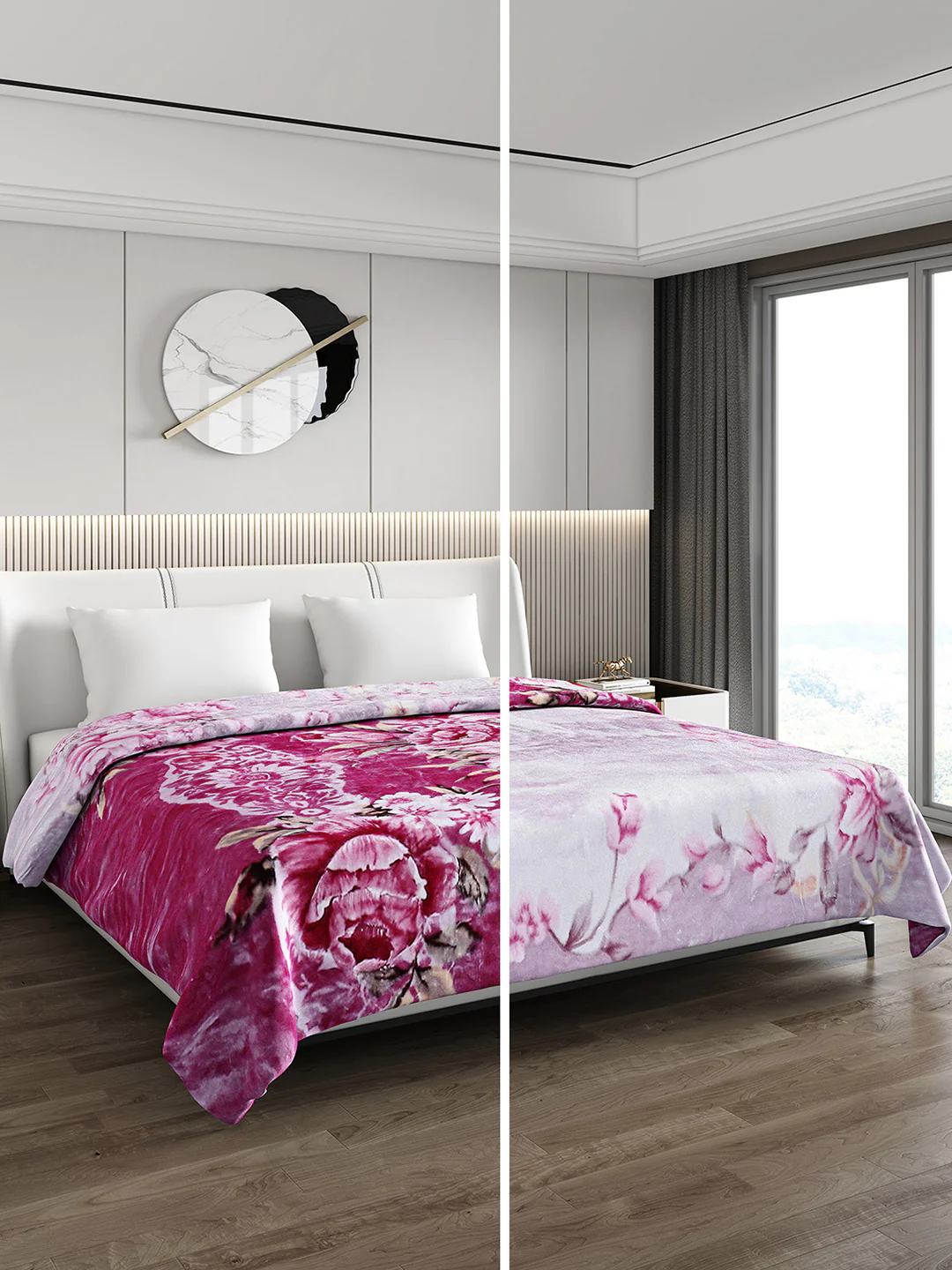 Printed Double Bed Reversible Blanket 2 Ply, 757 GSM, 4 kg (Super Star) - Image 2