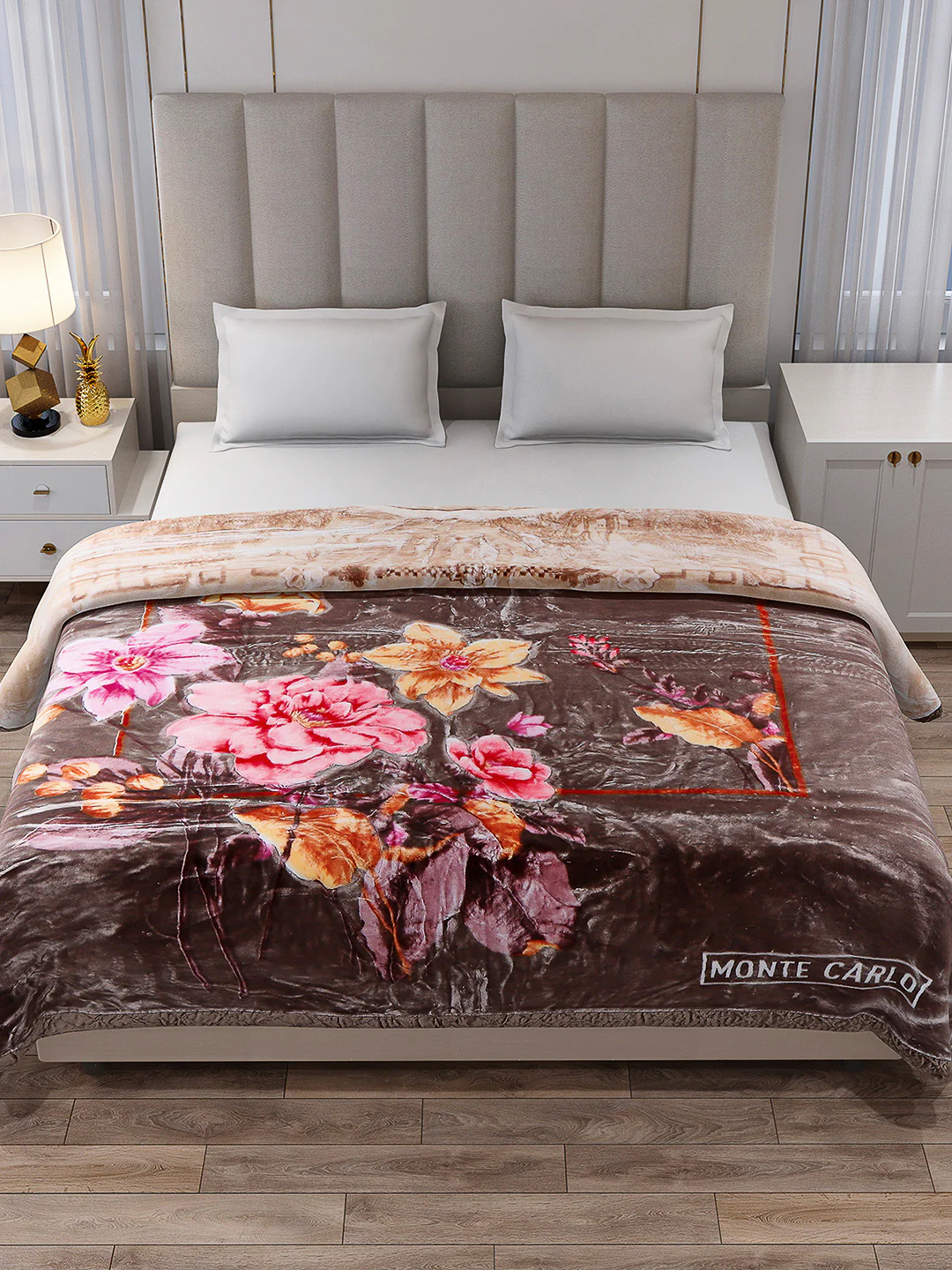 Printed Double Bed Reversible Blanket 2 Ply, 850 GSM, 4.5 kg (Uphar) - Image 3
