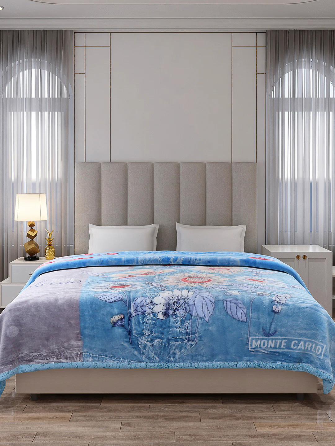 Printed Double Bed Reversible Blanket 2 Ply, 850 GSM, 4.5 kg (Uphar) - Image 2