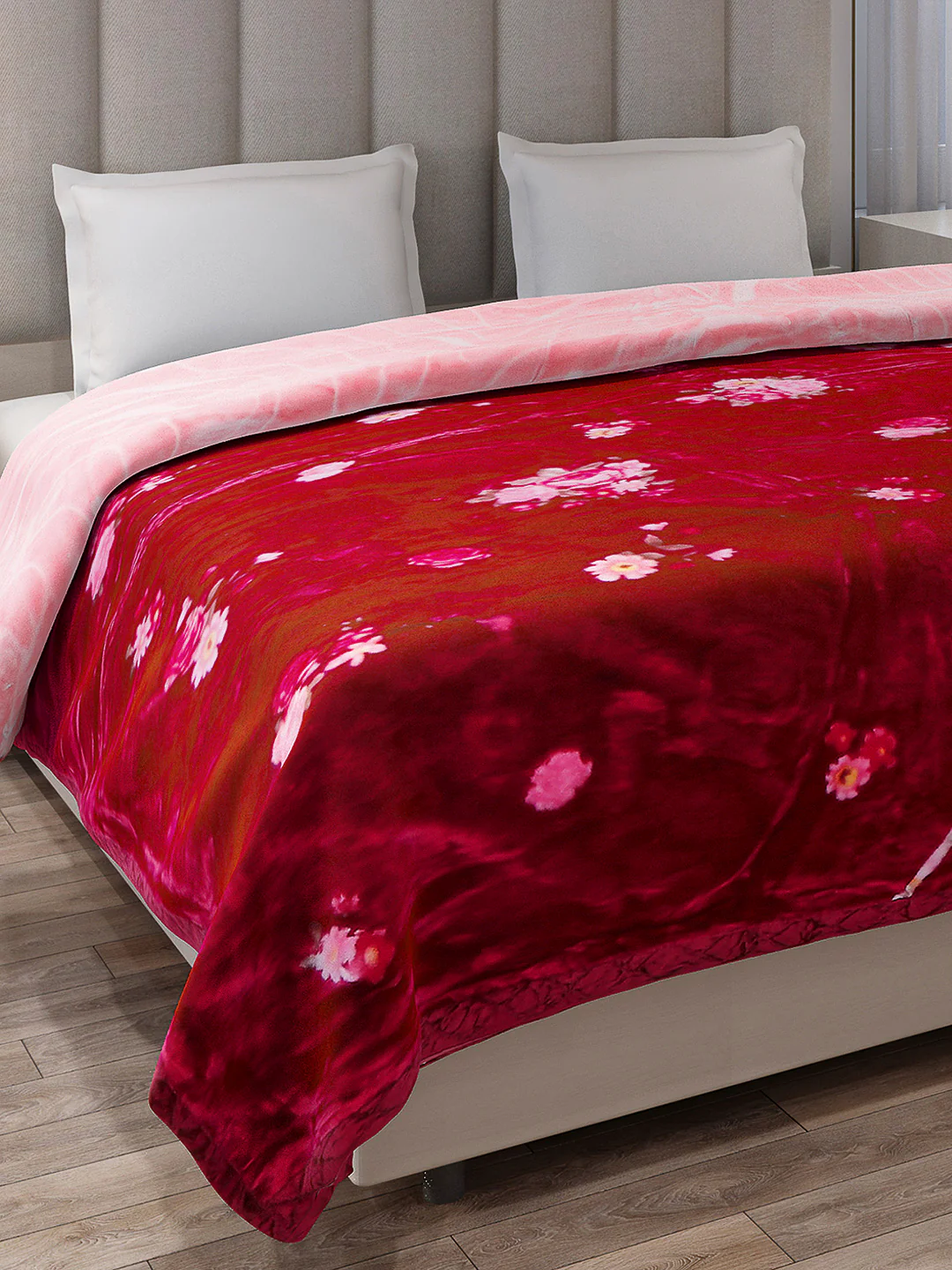 Printed Double Bed Reversible Blanket 2 Ply, 850 GSM, 4.5 kg (Uphar)