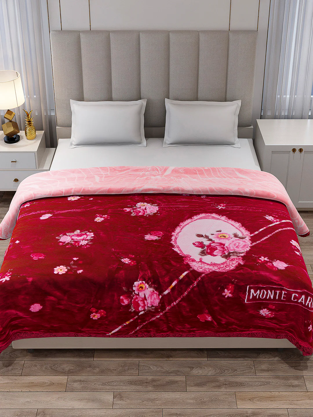 Printed Double Bed Reversible Blanket 2 Ply, 850 GSM, 4.5 kg (Uphar) - Image 3