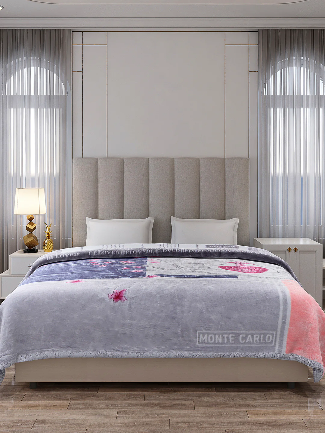 Printed Double Bed Reversible Blanket 2 Ply, 850 GSM, 4.5 kg (Uphar) - Image 2